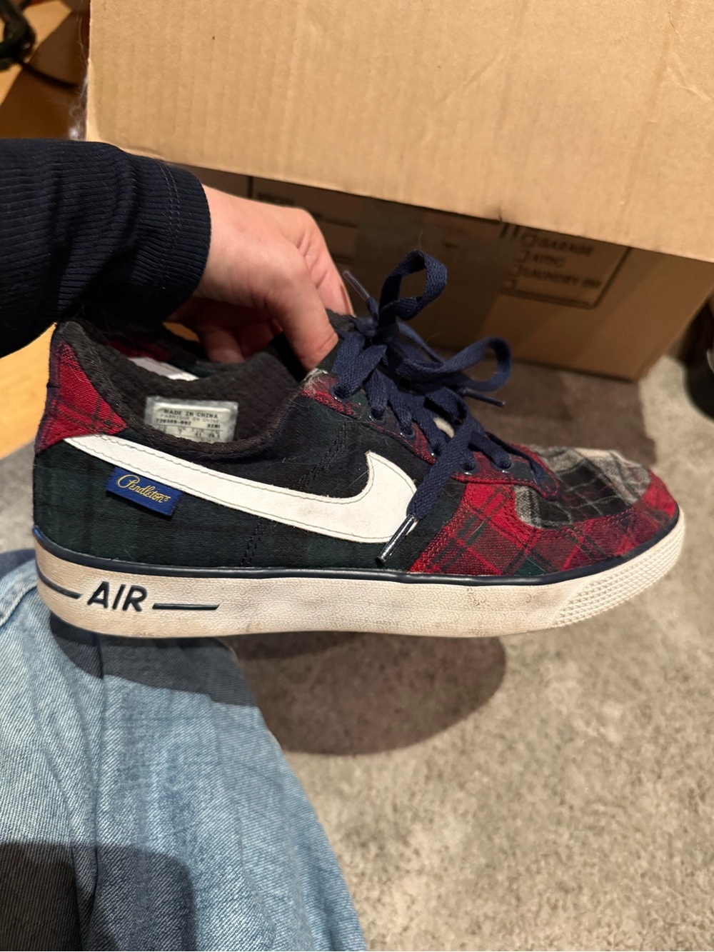 Nike Low-Top Plaid Skate Shoe - Red, Dark Green, Navy